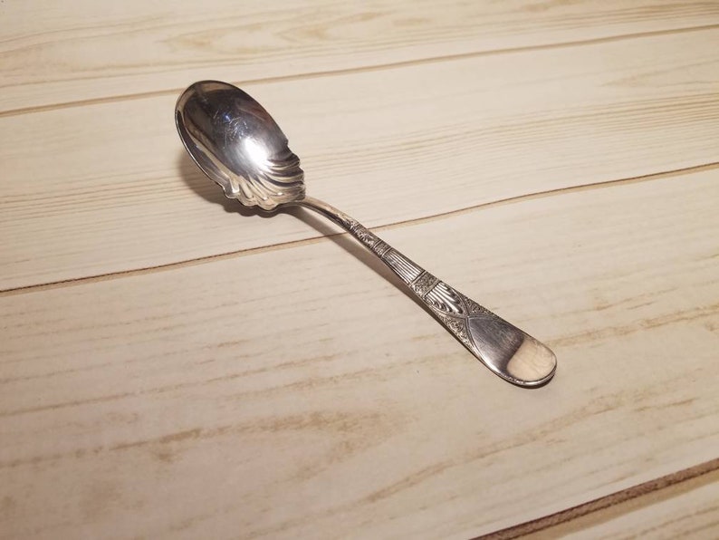 James W Tufts Victorian Silverplate Berry Spoon, Silver Plated Flatware, Unique Spoon Gift, 1800's Antique Spoon, Decorative Spoons image 8