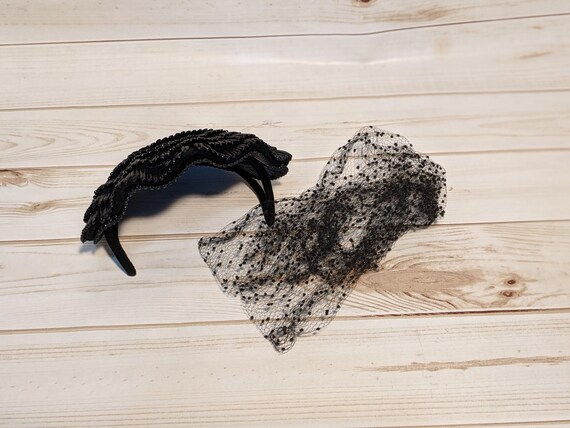 1940s Womens Black Calot Hat / Juliet Cap / Half … - image 5