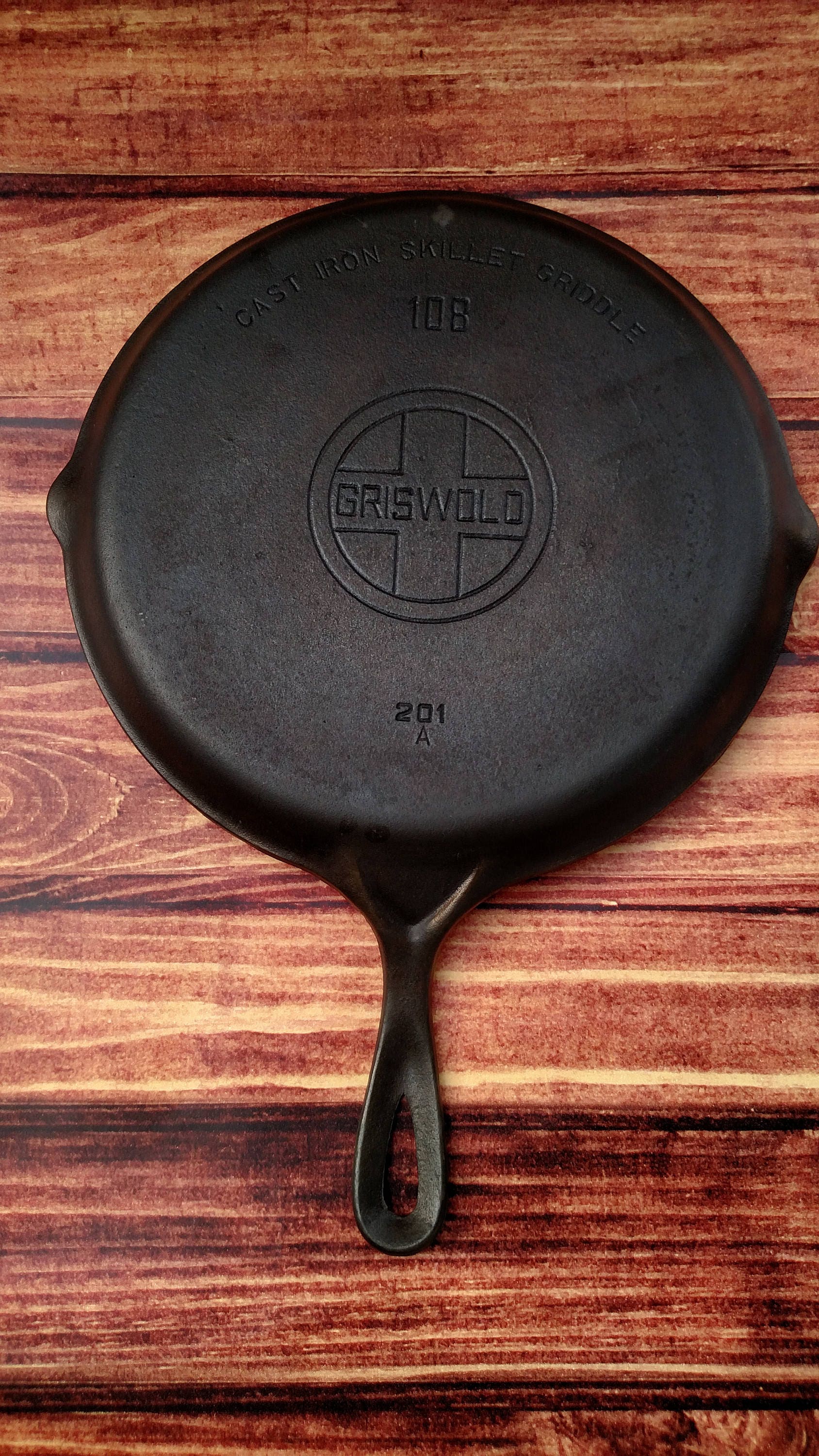 Griswold Cast Iron Skillet Griddle No.108 Cast Iron Cookware Etsy