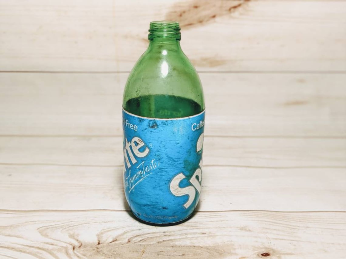 Retro Sprite Soda Flasche mit Label, Retro Diner Dekor, alte Soda