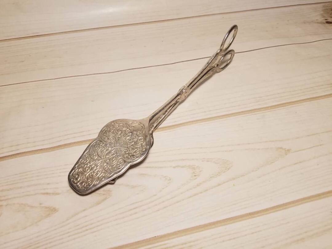 Silverplate Decorative Serving Tongs, Shabby Chic Zinc Alloy Serving