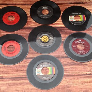 Christmas Records Decor Lot, Retro Xmas Decor, Christmas Music Gift, Unique Christmas Decorations, 45 Records Lot, Loretta Lynn