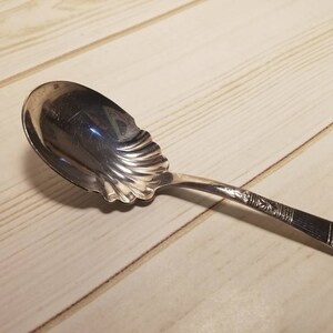 James W Tufts Victorian Silverplate Berry Spoon, Silver Plated Flatware, Unique Spoon Gift, 1800's Antique Spoon, Decorative Spoons image 3