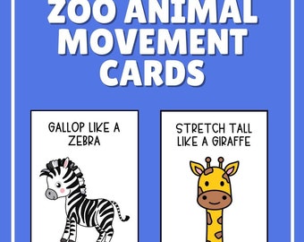 Zoo Animal Movement Cards | Gross Motor Fun for PT, OT, Phys Ed