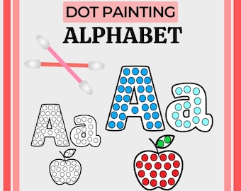 細かい運動能力 綿棒を使ったドット絵 | アルファベットの印刷可能なアクティビティ