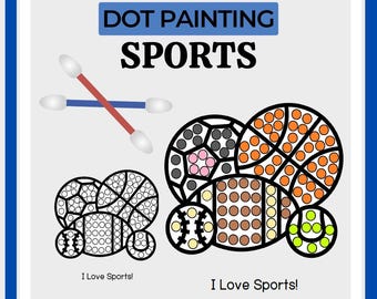 細かい運動能力を鍛えるQ-Tipドット絵 | スポーツの印刷可能なアクティビティ
