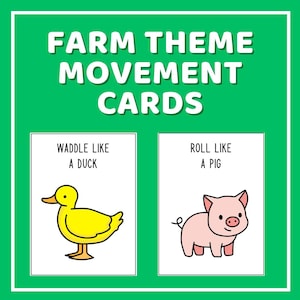 Farm Theme Gross Motor Movement Cards | Fun and Engaging Activity for Kids