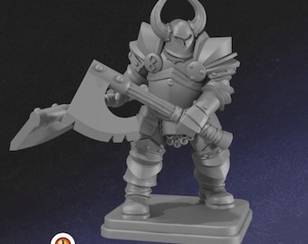 Personaggio di Slaminator Fantasy Quest, miniatura da tavolo da 28 mm, stampata in 3D in resina.