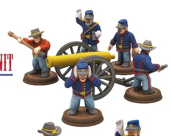 Union Army Cannon Artillery American Civil War Miniature Set Tabletop 3D Printed