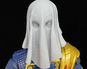 Hooded Villain Commander Head Sculpt 1:12 Scale 3D Printed Resin Unpainted 6 Inc