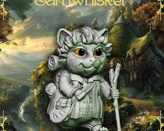 Lord of the Cats Samwhisker 45mm Tabletop RPG Miniature 3D Printed Resin Fantasy