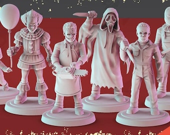 Halloween Horror Icons Set 2 36mm Tabletop RPG Miniatures 3D Printed Resin