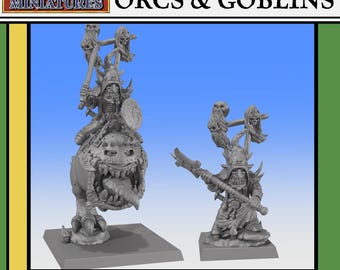 Cave Goblin warboss  32mm Tabletop RPG 3D Printed Resin Unpainted