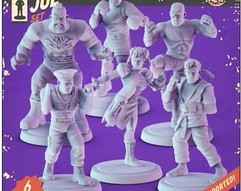 Straßenkampf Spiel Helden 36 mm Tabletop RPG Miniaturen 3D Gedruckt Resin Set