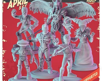 Miniature di Ranger Cattivi Colorate, 34 mm, per giochi di ruolo da tavolo, in resina stampata in 3D, non dipinte.