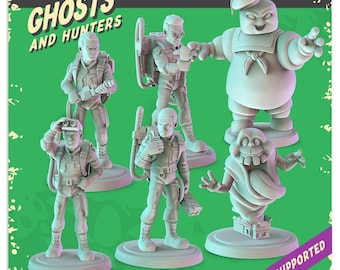 Squadra di cacciatori di fantasmi, set di 6 miniature per giochi di ruolo da tavolo da 36 mm, stampate in 3D in resina, versione V2