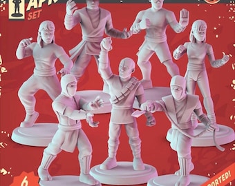 Kampfspiel Krieger 36 mm Tabletop RPG Miniaturen 3D Gedruckt Resin Set