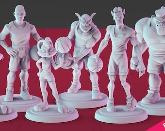 Space Basketball Jam Set 34mm Tabletop RPG Miniatures 3D Printed Resin Unpainted