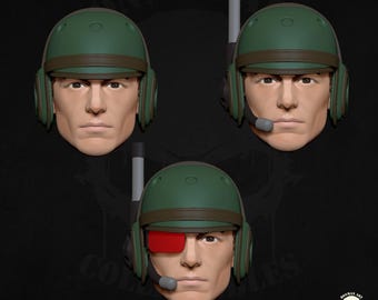 Scifi Trooper GI Joe Head  1:12 Scale 3D Printed Resin Unpainted 6 Inch