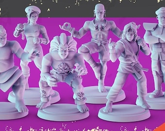 Straßenkampf Spiel Helden Set 2 36 mm Tabletop RPG Miniaturen 3D Gedruckt Resin