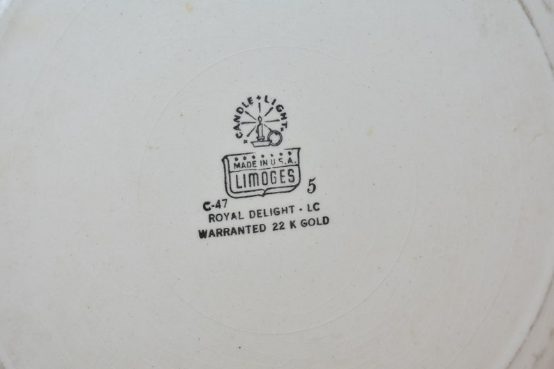 Vintage Limoges Plates Made in USA 22K Gold Dinner Plates 22k Warranted Gold 3335