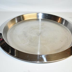 Vintage Round Modern Silverplate Tray, Midcentury Modern (4513)