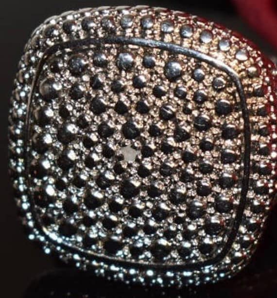 Sterling Silver Diamond Statement Ring, Vintage J… - image 7