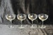 Vintage Champagne Coupe Glasses, Set of 4, Etched Glass 'Kay' (3879) 