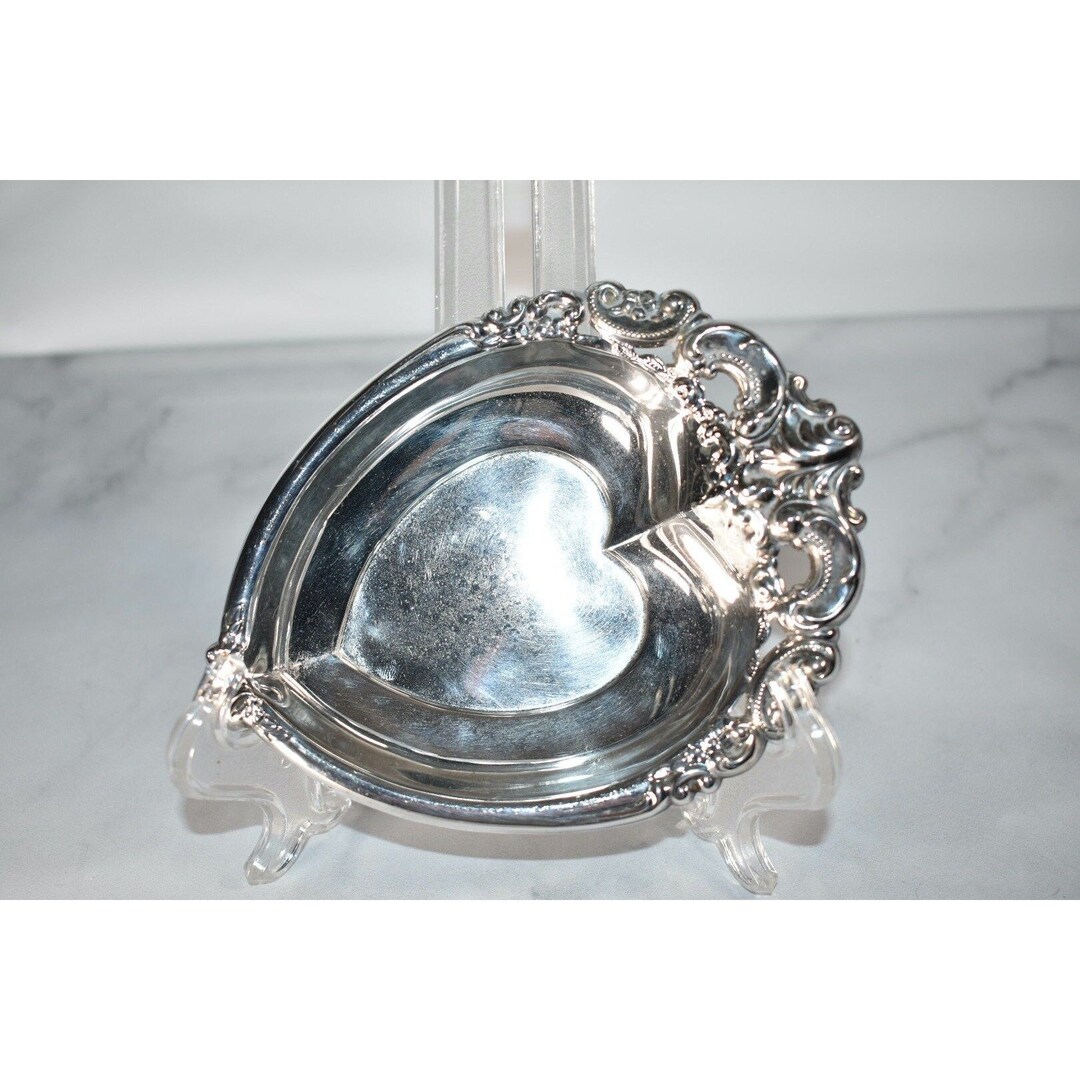 Vintage Silver Plate Heart Candy Dish Wallace Silver Plate Etsy