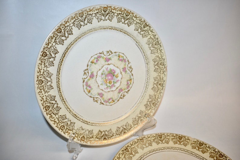 Vintage Limoges Plates Made in USA 22K Gold Dinner Plates 22k Warranted Gold 3335