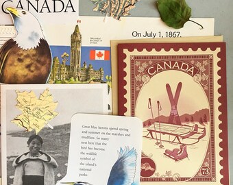 Canada Pack, Canadian Ephemera, Canada Journal Kit, junk journal, scrapbook, collage, decoupage, educational, home school