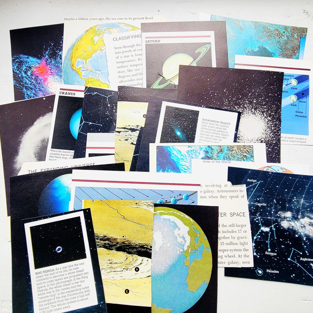 Vintage Astronomy Ephemera Pack #1, Planets, Stars, Cosmic Collage - Etsy