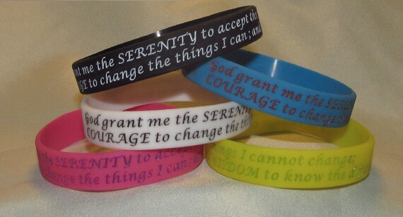 serenity prayer rubber bracelet