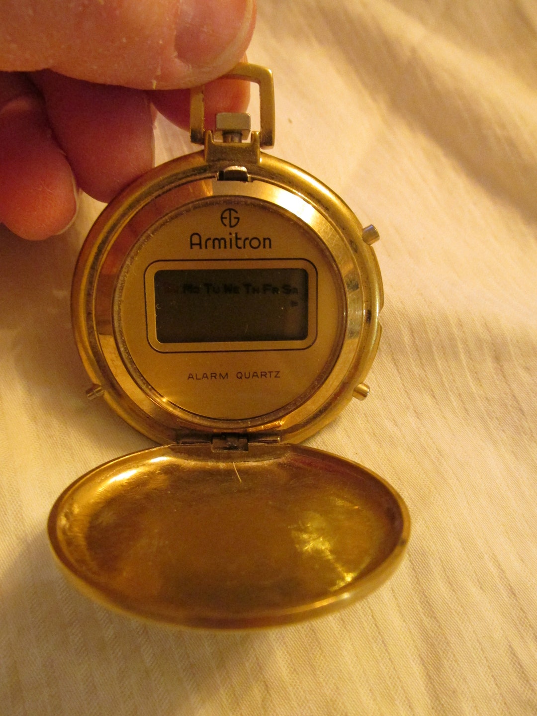Vintage Armitron Digital Alarm Pocket Watch 1970's Gold Etsy