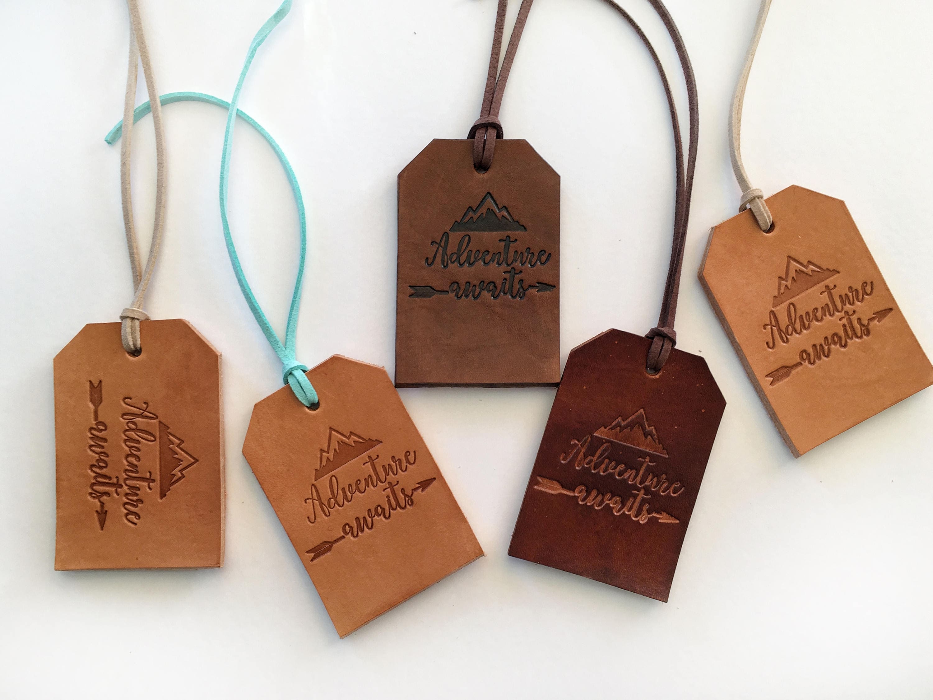 adventure awaits luggage tag