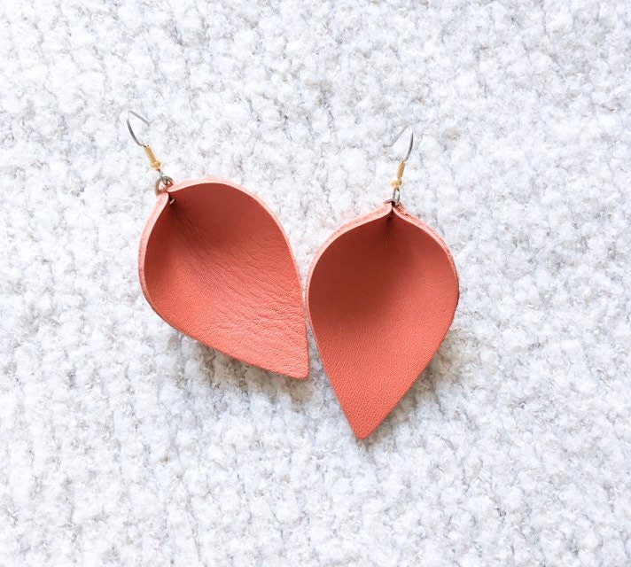 Burn Orange Earring Summer Spring Jewellery Leather Leaf Joanna Gaines Inspired Earrings Genuine Surgical Steel - Joanna Gaines Earrings Leather Burn Orange Earring Summer Spring Jewellery Leather Leaf Joanna Gaines Inspired Earrings Genuine Surgical Steel - Joanna Gaines Earrings Leather