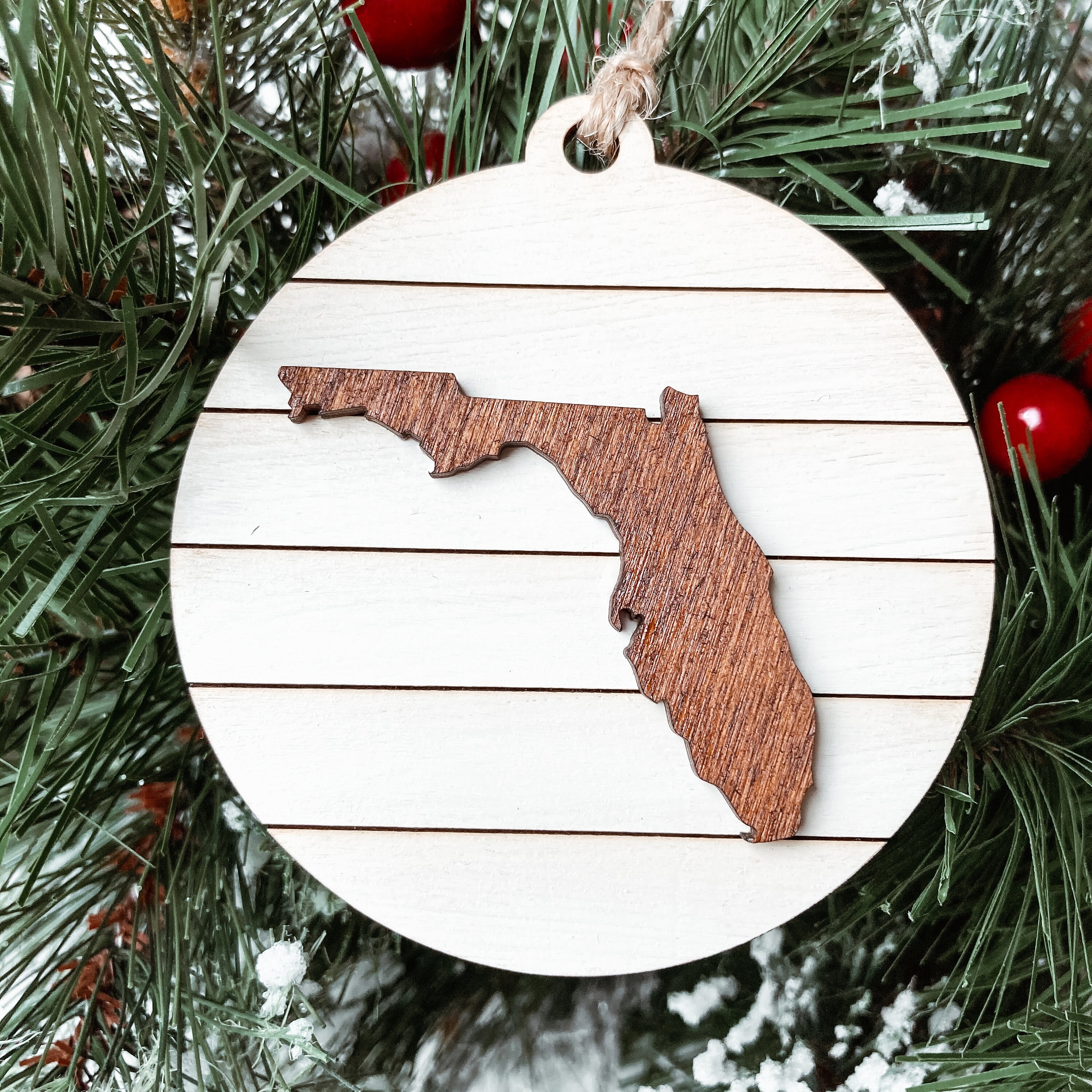 Florida State Map Christmas Ornament Florida Christmas Gift Etsy