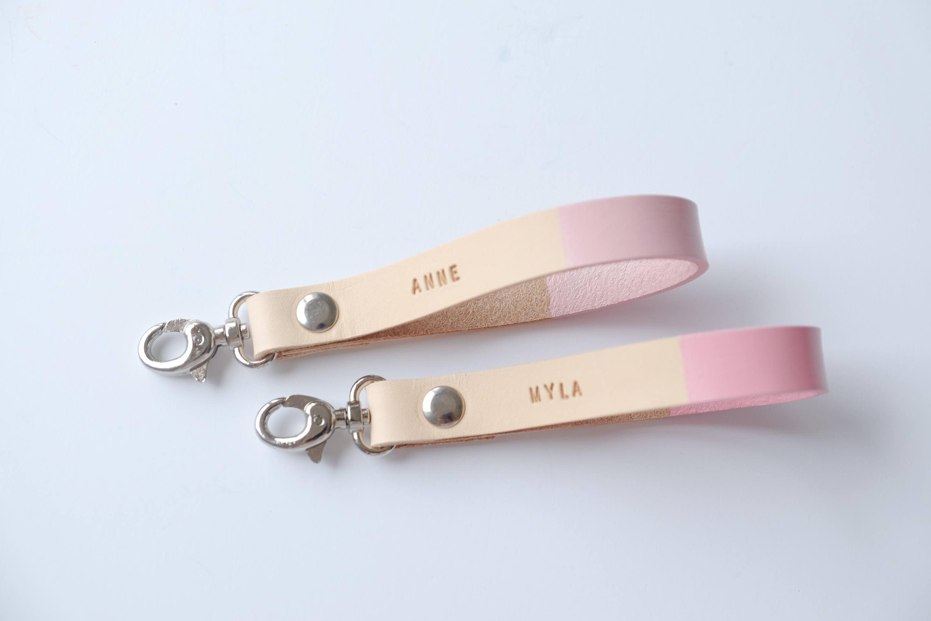 Pink Keychain Blush Pink Bridesmaid Gift, Custom Color Keyring