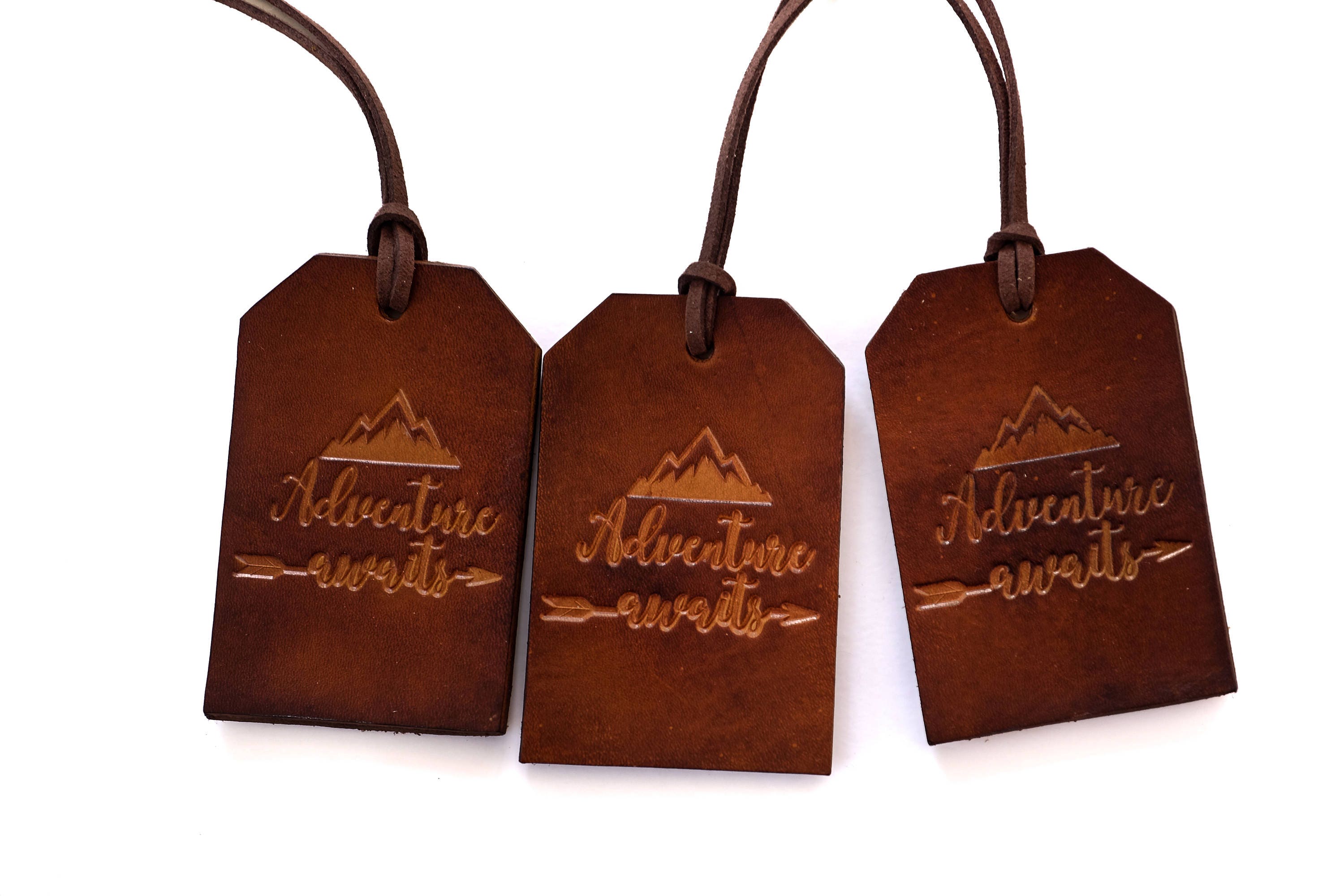 adventure awaits luggage tag