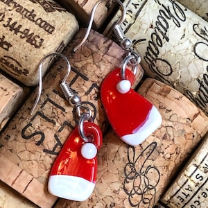 Santa hat earrings