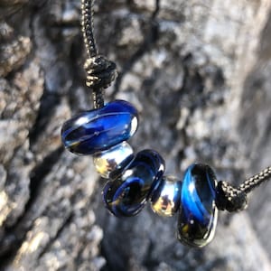 Hand blown beaded choker necklace