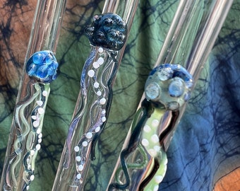 Jellyfish Glass Drinking Straws