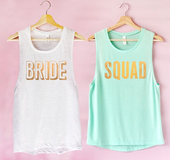 bride squad tank tops