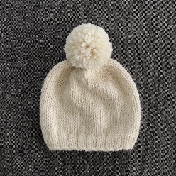 Knit Baby Alpaca Pompom Beanie - Baby Through Adult Sizes Available