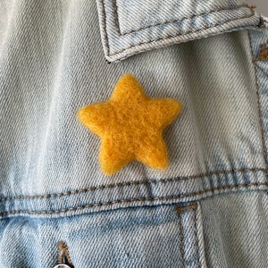 Big Golden Yellow Star Pin Felt Star Jewelry Wool Gold Star Pin Gift Idea image 1