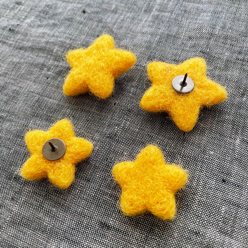 Big Golden Yellow Star Pin Felt Star Jewelry Wool Gold Star Pin Gift Idea image 10