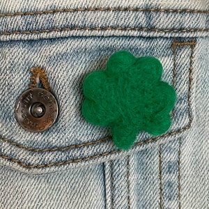 Small Bright Green Shamrock Pin - St. Patrick's Day Brooch