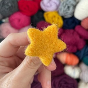 Big Golden Yellow Star Pin Felt Star Jewelry Wool Gold Star Pin Gift Idea image 2