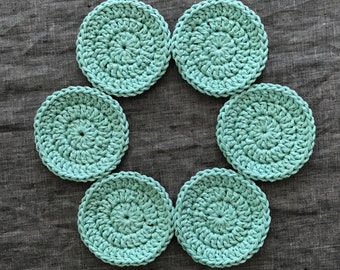 LAST CHANCE! Reusable Cotton Rounds - 6 Pack - Crochet Scrubbies - Eco Friendly Face Pads - Cotton Wash Cloths