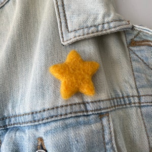 Big Golden Yellow Star Pin Felt Star Jewelry Wool Gold Star Pin Gift Idea image 7